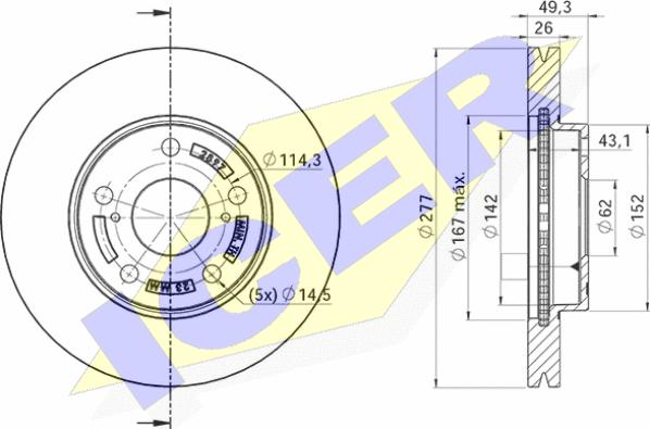 Icer 78BD2897-2 - Тормозной диск autosila-amz.com