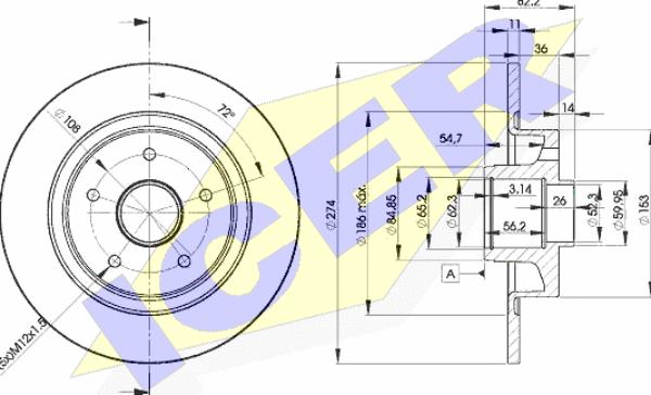 Icer 78BD2236-1 - Тормозной диск autosila-amz.com