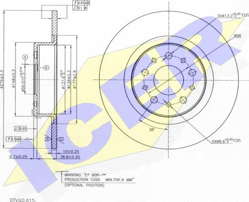 Icer 78BD2702-2 - Тормозной диск autosila-amz.com