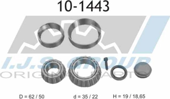 IJS GROUP 10-1443 - Комплект подшипника ступицы колеса autosila-amz.com