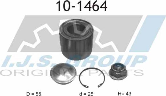 IJS GROUP 10-1464 - Комплект подшипника ступицы колеса autosila-amz.com