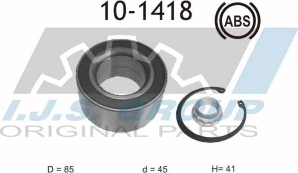 IJS GROUP 10-1418 - Комплект подшипника ступицы колеса autosila-amz.com