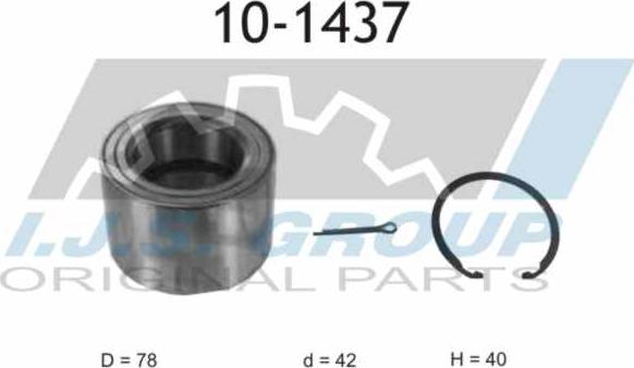 IJS GROUP 10-1437 - Комплект подшипника ступицы колеса autosila-amz.com