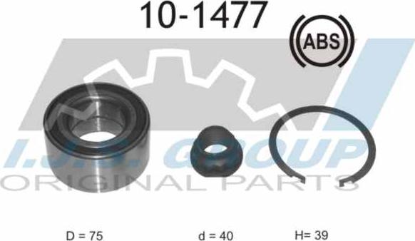 IJS GROUP 10-1477 - Комплект подшипника ступицы колеса autosila-amz.com