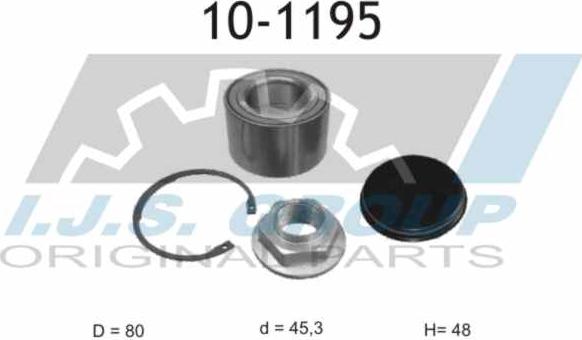 IJS GROUP 10-1195 - Комплект подшипника ступицы колеса autosila-amz.com