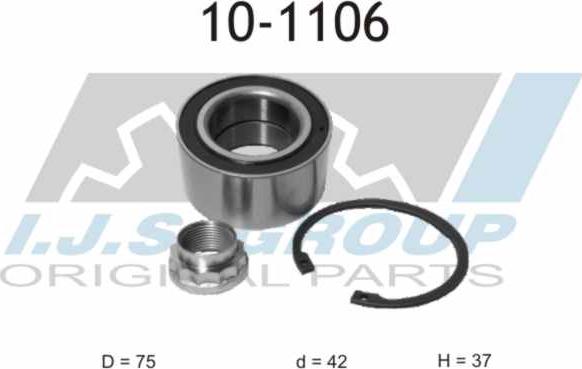 IJS GROUP 10-1106 - Комплект подшипника ступицы колеса autosila-amz.com