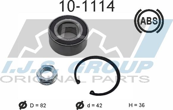 IJS GROUP 10-1114 - Комплект подшипника ступицы колеса autosila-amz.com