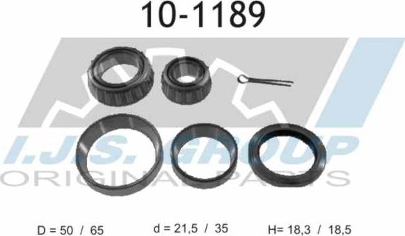 IJS GROUP 10-1189 - Комплект подшипника ступицы колеса autosila-amz.com