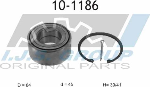 IJS GROUP 10-1186 - Комплект подшипника ступицы колеса autosila-amz.com