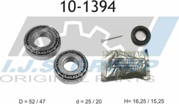 IJS GROUP 10-1394 - Комплект подшипника ступицы колеса autosila-amz.com