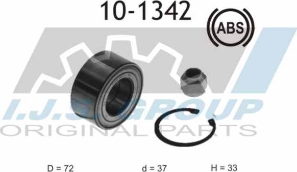 IJS GROUP 10-1342 - Комплект подшипника ступицы колеса autosila-amz.com