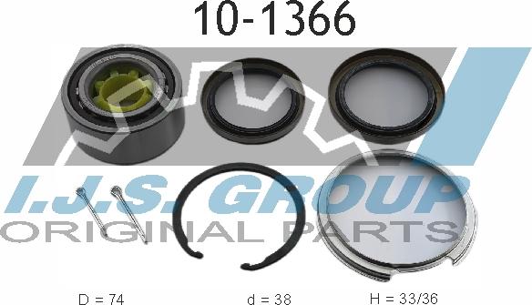 IJS GROUP 10-1366 - Комплект подшипника ступицы колеса autosila-amz.com