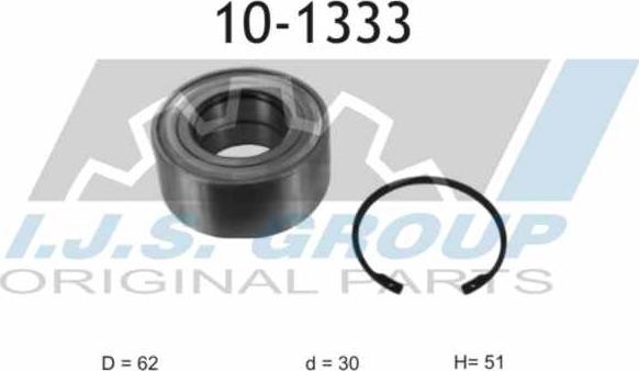 IJS GROUP 10-1333 - Комплект подшипника ступицы колеса autosila-amz.com