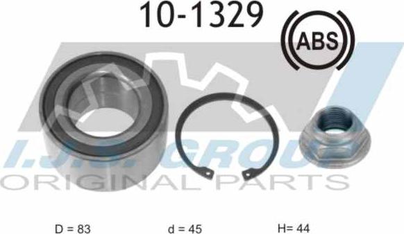 IJS GROUP 10-1329 - Комплект подшипника ступицы колеса autosila-amz.com