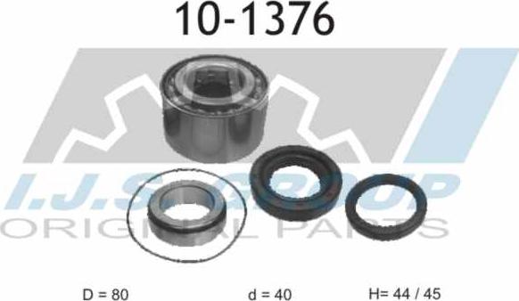 IJS GROUP 10-1376 - Комплект подшипника ступицы колеса autosila-amz.com