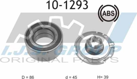 IJS GROUP 10-1293 - Комплект подшипника ступицы колеса autosila-amz.com