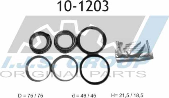 IJS GROUP 10-1203 - Комплект подшипника ступицы колеса autosila-amz.com