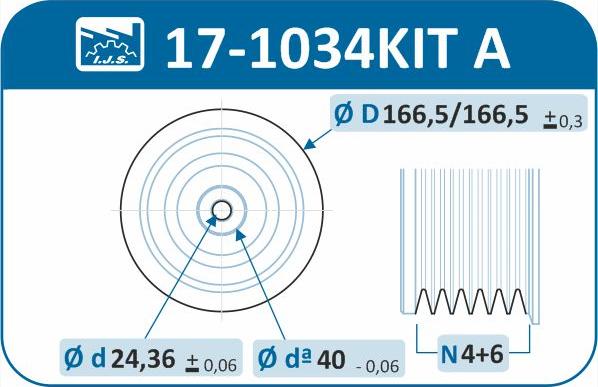 IJS GROUP 17-1034KIT A - Шкив коленвала с обгонной муфтой к-кт BMW E87/E46/E91/E60/E61/E83 2.0D 01> autosila-amz.com