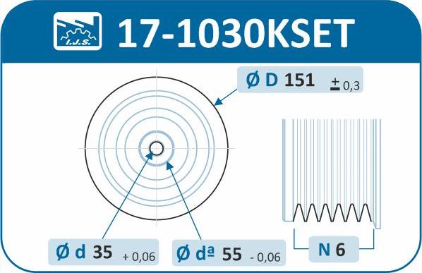 IJS GROUP 17-1030KSET - Комплект ременных шкивов, коленчатый вал autosila-amz.com