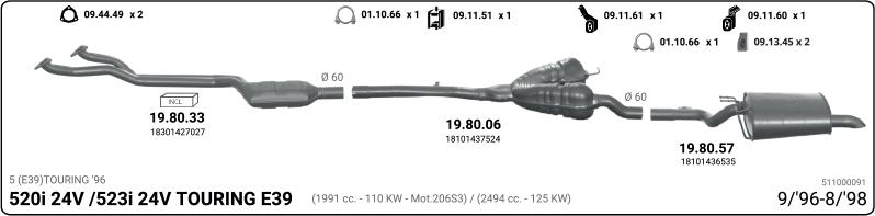 Imasaf 511000091 - Система выпуска ОГ autosila-amz.com