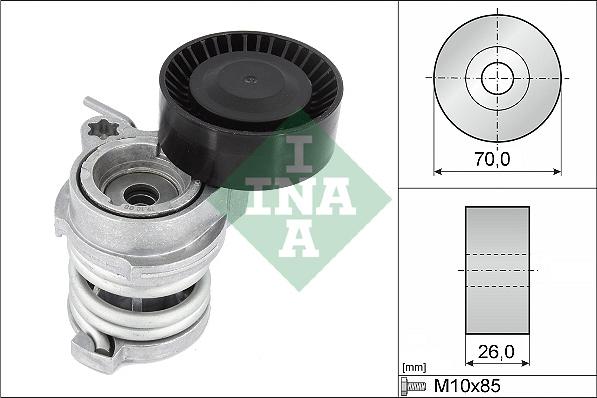 INA 534 0708 10 - Натяжитель ремня BMW 316i, 318i E46, 316i-320i E90, 520i E60 534070810 autosila-amz.com