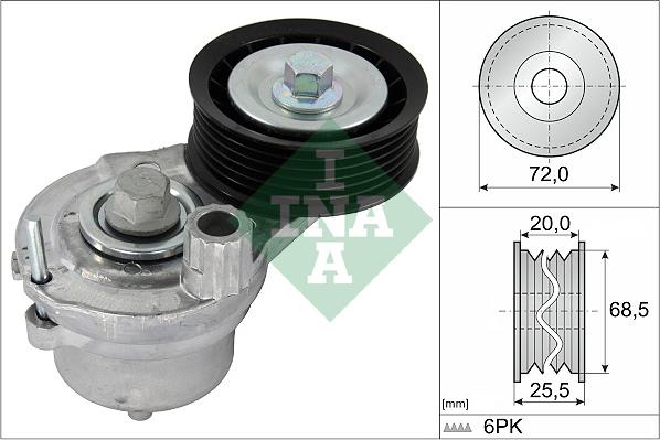 INA 534 0703 10 - Натяжитель, поликлиновый ремень autosila-amz.com