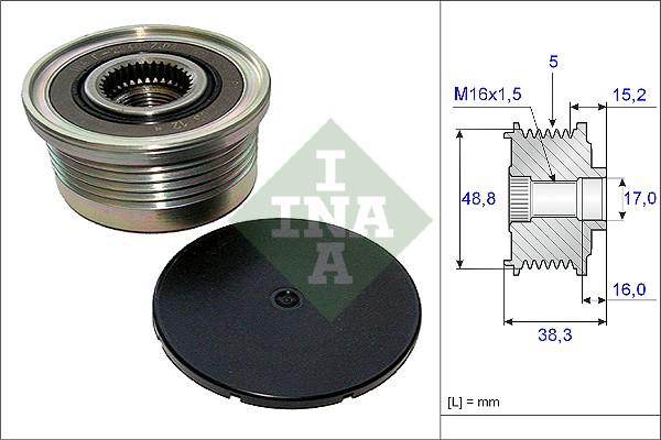 INA 535 0048 10 - Шкив генератора, муфта autosila-amz.com