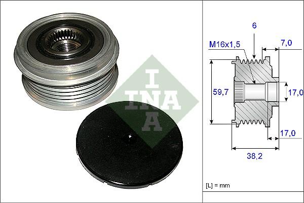 INA 535 0064 10 - Шкив генератора, муфта autosila-amz.com