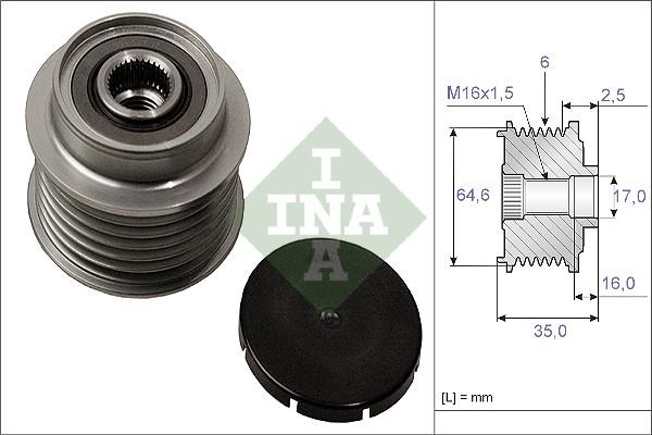 INA 535 0006 10 - Шкив генератора, муфта autosila-amz.com