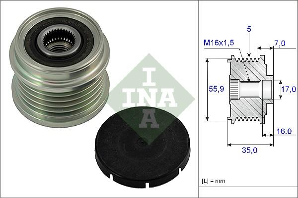 INA 535 0007 10 - Шкив генератора, муфта autosila-amz.com