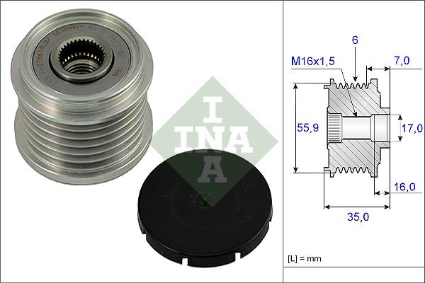 INA 535 0014 10 - Шкив генератора, муфта autosila-amz.com