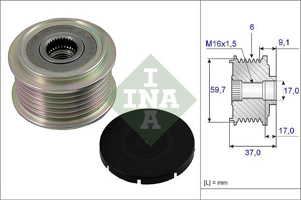 INA 535 0017 10 - Шкив генератора, муфта autosila-amz.com