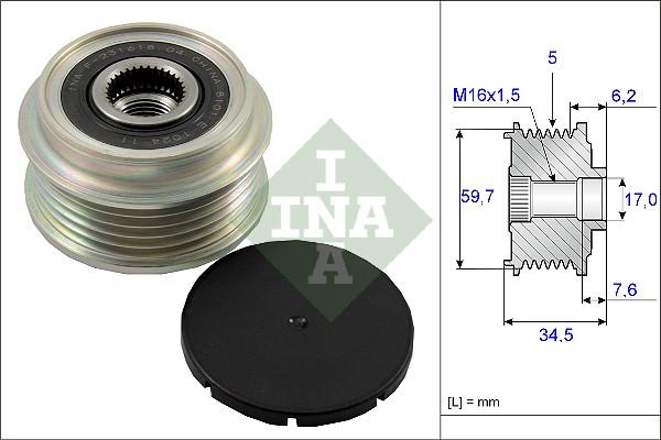 INA 535 0034 10 - Шкив генератора, муфта autosila-amz.com