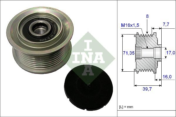 INA 535 0078 10 - Шкив генератора, муфта autosila-amz.com