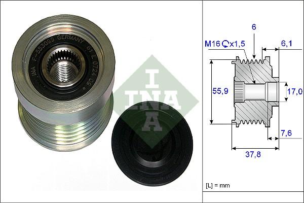 INA 535 0072 10 - Шкив генератора, муфта autosila-amz.com