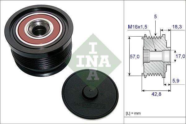 INA 535 0191 10 - Шкив генератора, муфта autosila-amz.com