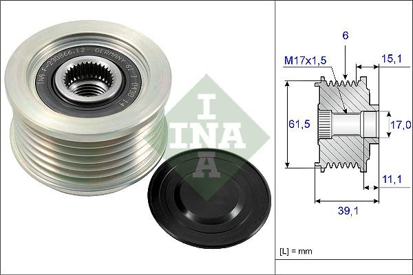 INA 535 0144 10 - Шкив генератора, муфта autosila-amz.com