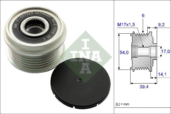 INA 535 0151 10 - Шкив генератора, муфта autosila-amz.com