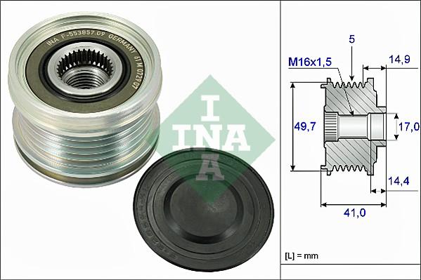 INA 535 0101 10 - Шкив генератора, муфта autosila-amz.com