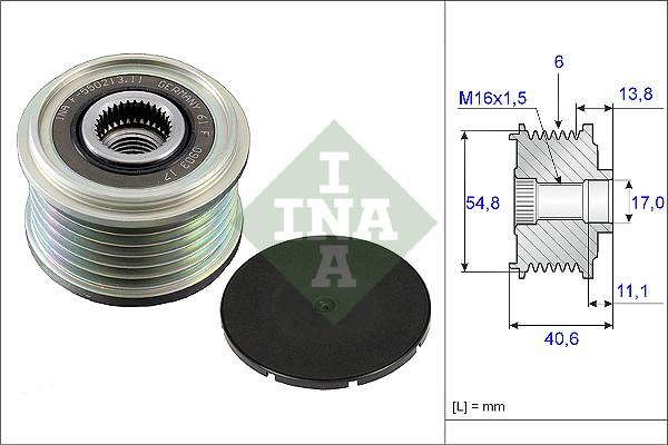 INA 535 0102 10 - Шкив генератора, муфта autosila-amz.com