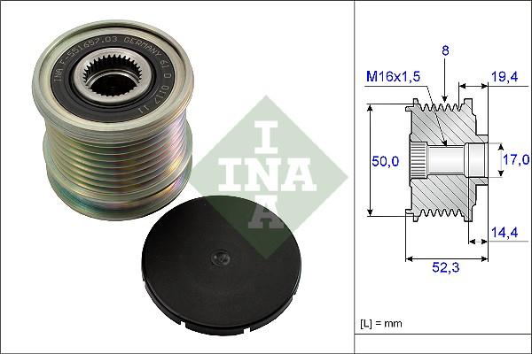 INA 535 0111 10 - Шкив генератора, муфта autosila-amz.com