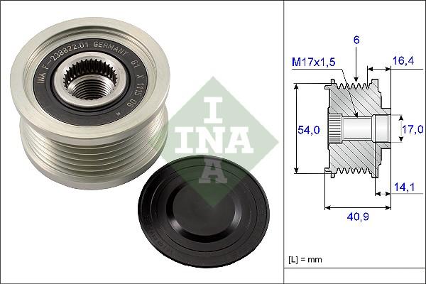 INA 535 0112 10 - Шкив генератора, муфта autosila-amz.com