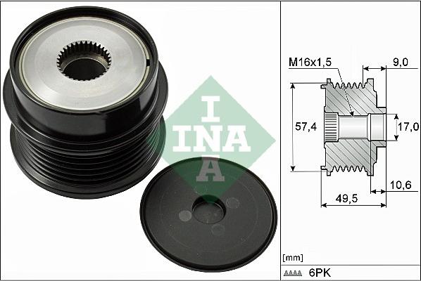 INA 535 0189 10 - Шкив генератора, муфта autosila-amz.com