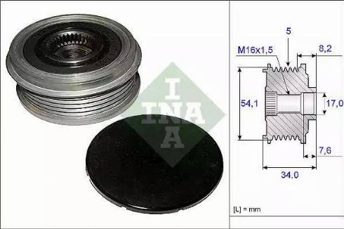 INA 535 0122 10 - Шкив генератора, муфта autosila-amz.com