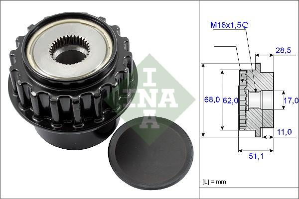 INA 535 0175 10 - Шкив генератора, муфта autosila-amz.com