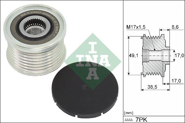 INA 535 0344 10 - Шкив генератора, муфта autosila-amz.com