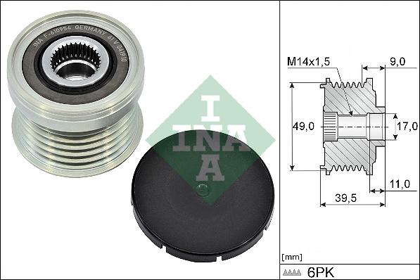 INA 535 0361 10 - Шкив генератора, муфта autosila-amz.com