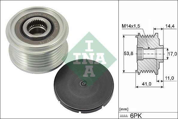 INA 535 0304 10 - Шкив генератора, муфта autosila-amz.com