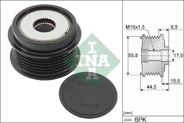 INA 535 0319 10 - Шкив генератора, муфта autosila-amz.com