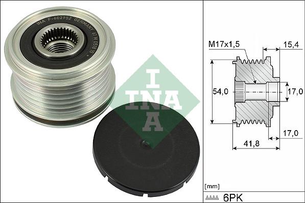 INA 535 0317 10 - Шкив генератора, муфта autosila-amz.com